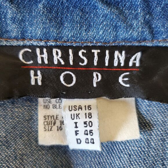 Vintage 1990's Womens Rodeo Western Button Up Shirt Size 16 Suede Denim Studded - Picture 10 of 11